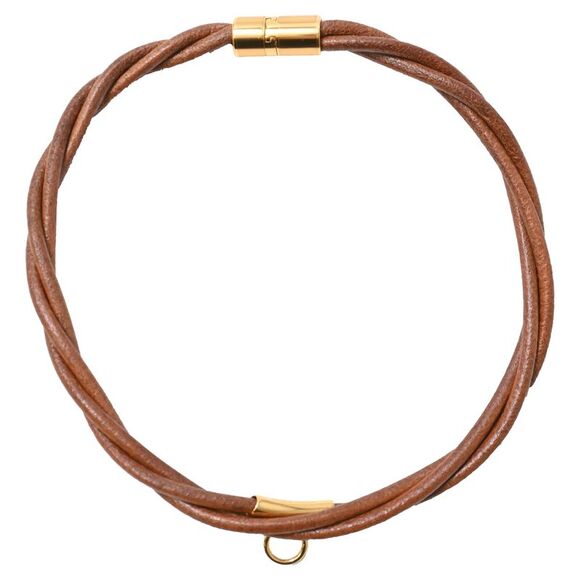 Hermès Choker Necklace in Brown Leather - Picture 1 of 4